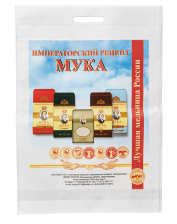 Сумка из спанбонда, 34х48см, 5кг, 80гр/м2 прорубная ручка, полноцветная печать